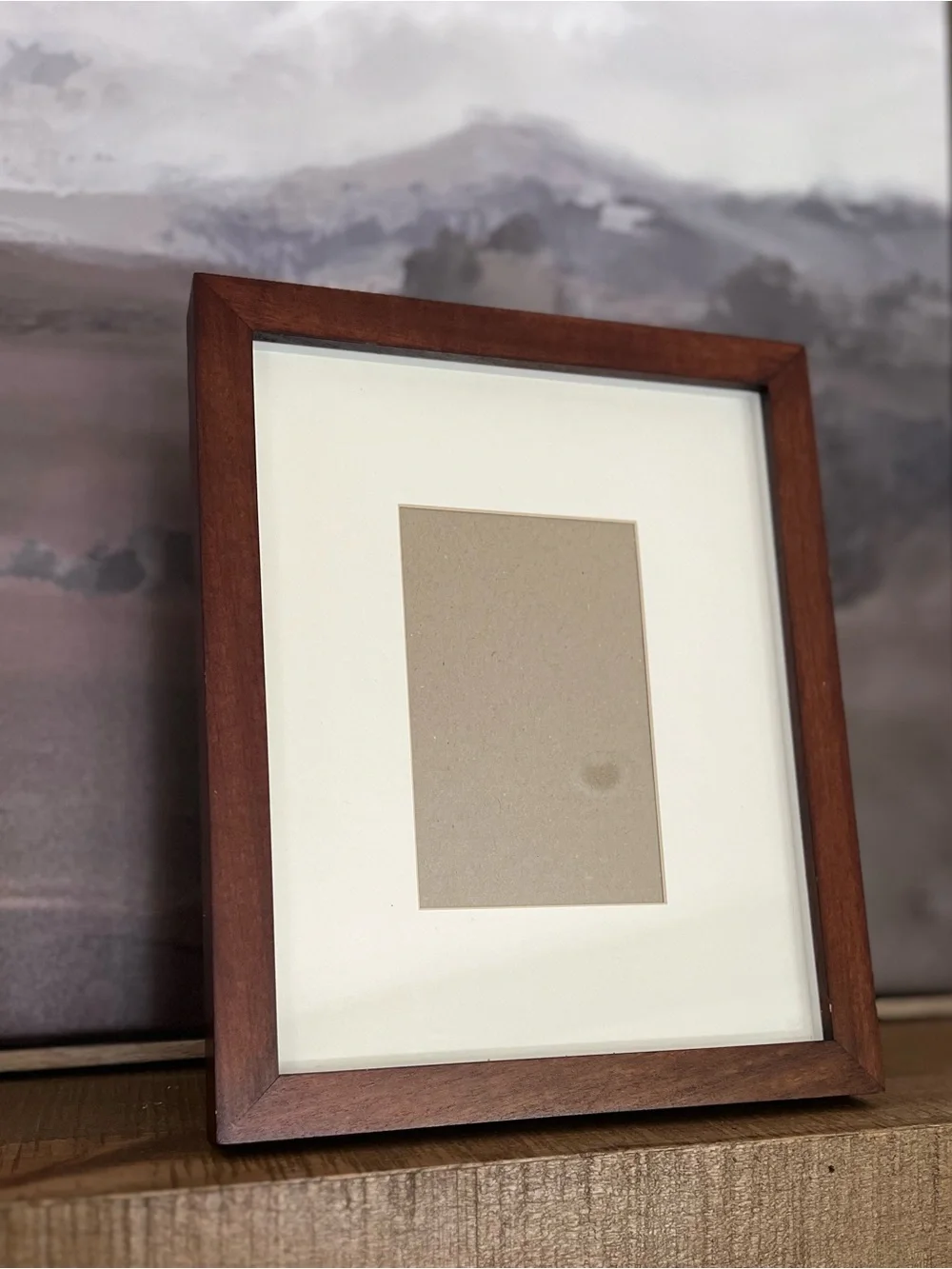 Pottery Barn Wood Gallery Picture Frame Espresso Brown 4x6 Mat Opening